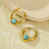 Wholesale Titanium Steel 18K Gold Plated Ushaped Natural Stone Earrings For Women Vintage Style
