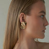 Wholesale Titanium Steel 18K Gold Plated Wave Earrings For Women Natural Style