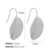 Wholesale 316L Stainless Steel Leaf Earrings Retro Style Electroplating For Women