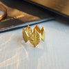 Wholesale Titanium Steel Leaf Ring Fashion Retro Design Jewelry For Women
