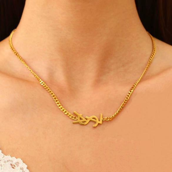 Wholesale Titanium Steel Letter Necklace For Women Goldplated Light Luxury Fashion