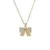 Wholesale Titanium Steel Light Luxury Bow Diamondinspired Women's Necklace With Ochain