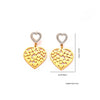 Wholesale Titanium Steel Light Luxury Geometric Hollow Heart Shape Electroplated Women's Earrings