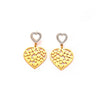 Wholesale Titanium Steel Light Luxury Geometric Hollow Heart Shape Electroplated Women's Earrings