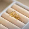 Wholesale Titanium Steel Light Luxury Ushaped Geometric Electroplating Opening Adjustable Unisex Couple Ring