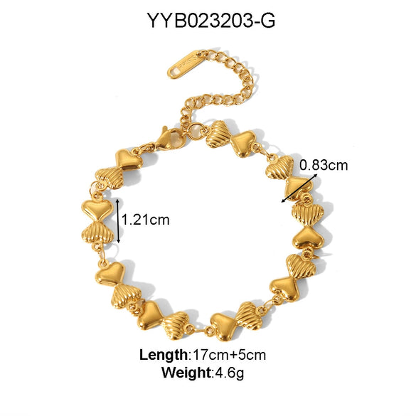 Wholesale Titanium Steel Love Drop Shaped Light Luxury Bracelet With Electroplating