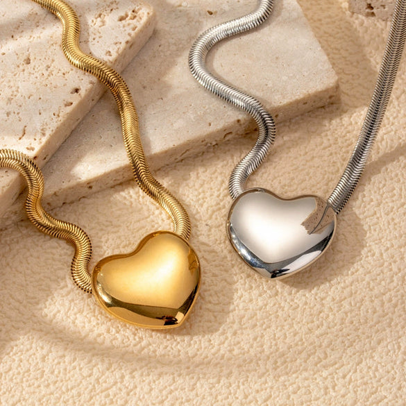 Wholesale Titanium Steel Love Water Drops Bells Pattern Simple Fashion Light Luxury Snake Bone Chain Jewelry With Electroplating