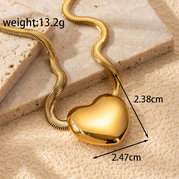 Wholesale Titanium Steel Love Water Drops Bells Pattern Simple Fashion Light Luxury Snake Bone Chain Jewelry With Electroplating