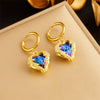 Wholesale Titanium Steel Love Wings Heart Shape Diamond Earrings And Pendant Accessories For Women
