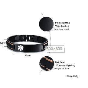 Wholesale Titanium Steel Men's Bracelet With Brushed Surface Geometric Pattern And Engraved Electroplating Treatment