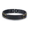 Wholesale Titanium Steel Men's Bracelet With Brushed Surface Geometric Pattern And Engraved Electroplating Treatment