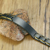 Wholesale Titanium Steel Men's Bracelet With Brushed Surface Geometric Pattern And Engraved Electroplating Treatment