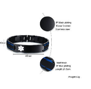 Wholesale Titanium Steel Men's Bracelet With Brushed Surface Geometric Pattern And Engraved Electroplating Treatment