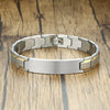 Wholesale Titanium Steel Men's Bracelet With Brushed Surface Geometric Pattern And Engraved Electroplating Treatment