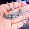 Wholesale Titanium Steel Men's Eagle Pendant Necklace With Geometric Design And Casting Process