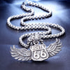 Wholesale Titanium Steel Men's Eagle Pendant Necklace With Geometric Design And Casting Process