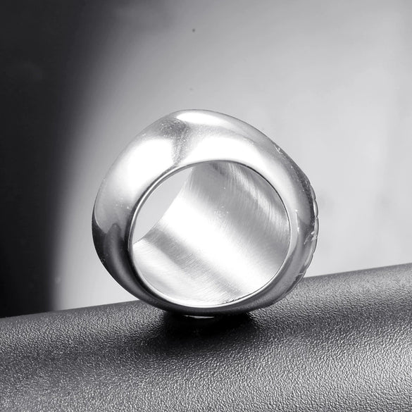 Wholesale Titanium Steel Men's Jewelry Geometric Anchor Ring Electroplated Punk Rock Style