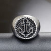 Wholesale Titanium Steel Men's Jewelry Geometric Anchor Ring Electroplated Punk Rock Style