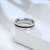 Wholesale Titanium Steel Men's Simple Geometric Inlaid Zircon Ring Jewelry