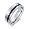 Wholesale Titanium Steel Men's Simple Geometric Inlaid Zircon Ring Jewelry