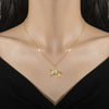 Wholesale Titanium Steel Microinlaid Geometric Bow Women's Necklace Earrings Set With Electroplating