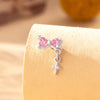 Wholesale Titanium Steel Microinlaid Zircon Animal Cat Head Ear Nail For Women