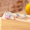 Wholesale Titanium Steel Microinlaid Zircon Animal Cat Head Ear Nail For Women
