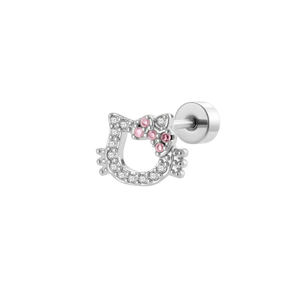 Wholesale Titanium Steel Microinlaid Zircon Animal Cat Style Jewelry For Women