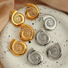 Wholesale 316L Stainless Steel Minimalist Conch White Bead Earrings With Electroplating For Women