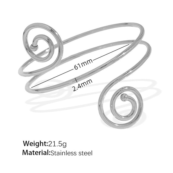 Wholesale 316L Stainless Steel Minimalist Geometric Electroplated Hoop Bracelet Jewelry