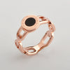 Wholesale Titanium Steel Minimalist Hollow Ring With Geometric Letters Numbers Electroplating