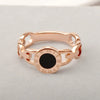 Wholesale Titanium Steel Minimalist Hollow Ring With Geometric Letters Numbers Electroplating