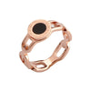 Wholesale Titanium Steel Minimalist Hollow Ring With Geometric Letters Numbers Electroplating