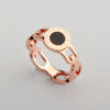 Wholesale Titanium Steel Minimalist Hollow Ring With Geometric Letters Numbers Electroplating