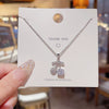 Wholesale Titanium Steel Mixed Gem Inlay Cherry Pendant Necklace For Women Light Luxury Inlaid Zircon Cross Chain