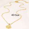 Wholesale Titanium Steel Mixed Gem Inlay Geometric Devil's Eye Embossed Electroplated Women's Clavicle Necklace