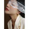Wholesale 316L Stainless Steel Moon Pattern Exaggerated Croissant Earrings For Women