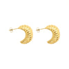 Wholesale 316L Stainless Steel Moon Pattern Exaggerated Croissant Earrings For Women