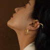 Wholesale 316L Stainless Steel Moon Pattern Exaggerated Croissant Earrings For Women