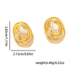 Wholesale Titanium Steel Mosquito Coil Earrings With Multilayer Line Wrapped Oval Geometric Design And Electroplating For Women