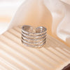 Wholesale Titanium Steel Multi Layer Ring Geometric Lines Disc Design With Letters Numbers Text Electroplated