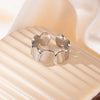Wholesale Titanium Steel Multi Layer Ring Geometric Lines Disc Design With Letters Numbers Text Electroplated