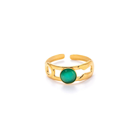 Wholesale Titanium Steel Multilayer Geometric Ring With Electroplating U Shape Design Vintage Style Unisex