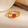 Wholesale Titanium Steel Multilayer Geometric Ring With Electroplating U Shape Design Vintage Style Unisex