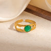 Wholesale Titanium Steel Multilayer Geometric Ring With Electroplating U Shape Design Vintage Style Unisex