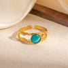 Wholesale Titanium Steel Multilayer Geometric Ring With Electroplating U Shape Design Vintage Style Unisex