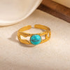 Wholesale Titanium Steel Multilayer Geometric Ring With Electroplating U Shape Design Vintage Style Unisex