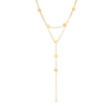 Wholesale Titanium Steel Multilayer Long Tassel Love Chain Stacking Necklace With Geometric Pattern And Electroplating