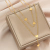 Wholesale Titanium Steel Multilayer Long Tassel Love Chain Stacking Necklace With Geometric Pattern And Electroplating