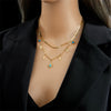 Wholesale Titanium Steel Multilayer Pendant Necklace With Geometric Pattern Retro Style Electroplated